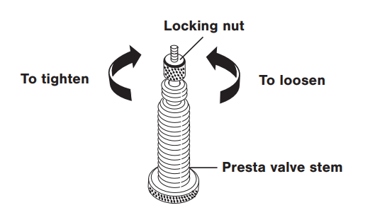 Presta valve locking nut